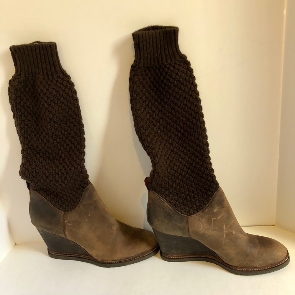 Marc O’Polo Distressed Leather & Wool boots